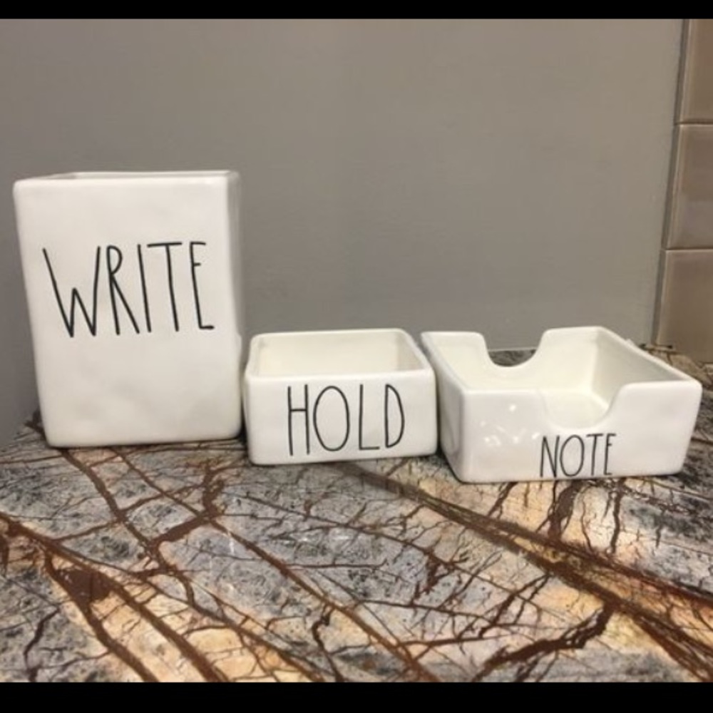 Rae Dunn ‘WRITE’ ‘NOTE’ and ‘HOLD’ set